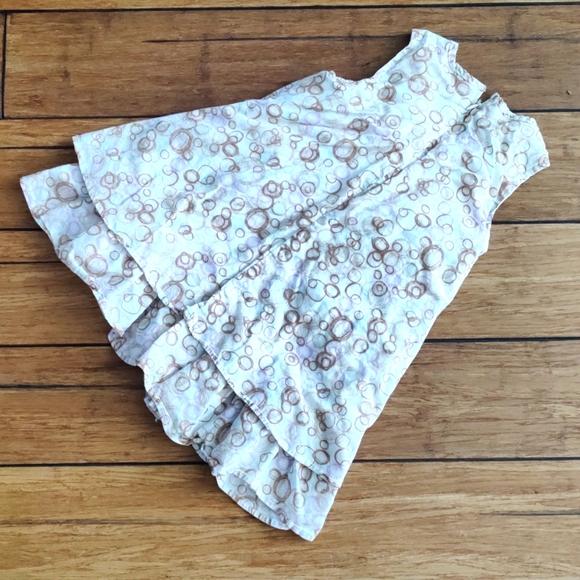 Calvin Klein Jeans, size 4T Ruffle Dress with Brown, Purple, Blue Designs - Picture 2 of 5